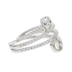 Snaffle Bit Ring Platinum Plated Micro Pave CZ for the Horse Lovers! Gorgeous! Sparkly!
