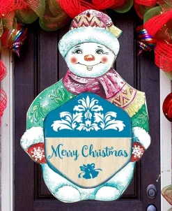 Snowman Wooden Decor Made in USA Door, window, wall, fence Decoration