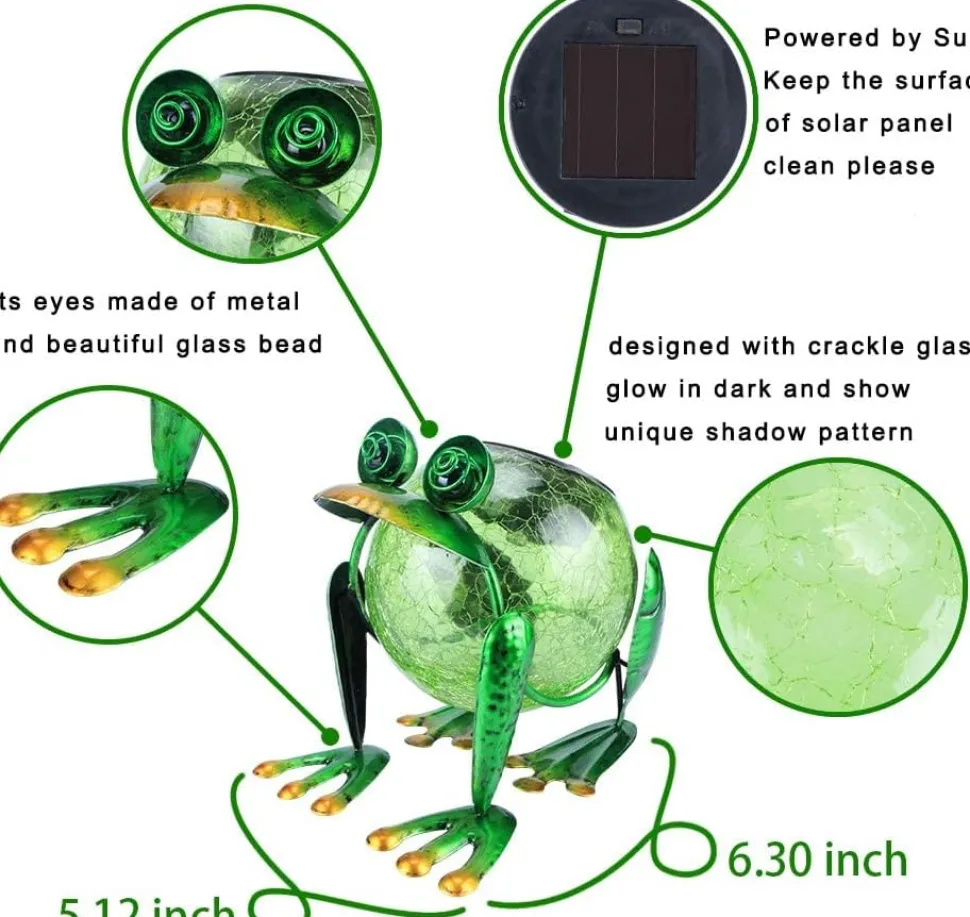 Solar Frog Garden Decoration Statuary
