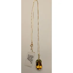 Sparkling 6.5ctw Citrine and Peridot Necklace in 14K Gold