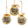Sparkling Gold Bee Ornaments: GLASS GOLD BALL