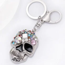 Sparkling Skull Keyring and Punk Style Hand-Bone with Claws-Scary Cute!