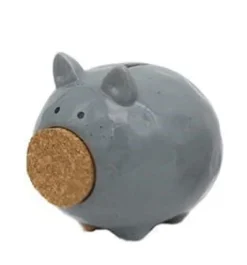 Speckled Ceramic Piggy Bank-Cork Snout So cute!