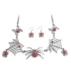 Spider Necklace for Halloween! Red Sparkling Spiders on Black Webs