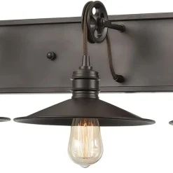 Spindle Wheel 3-Lght Vnty Lght Oil Rubbed Bz