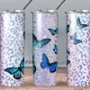 Spring Butterfly Skinny Tumbler Leopard Print and Glitter!