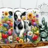 Springtime Floral Black and White Baby Farm Cow Tumbler