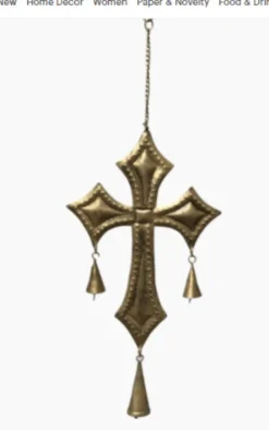 St. Edward Metal Cross Hanging Chapel Bells Wind Chime