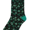 St Patrick's Day Four Leaf Clover Socks Men's & Women's Size Crew