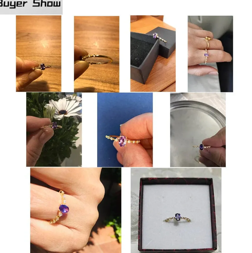 Stackable Amethyst CZ Sterling Silver Ring-Dainty, Feminine