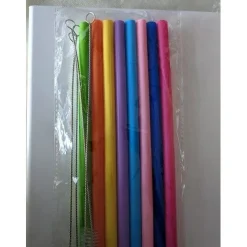 Stainless Steel or Silicone Straw Sets with Cleaning Brush and Carry Bag, Perfect for the Environmentally Conscientious!