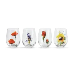 Stemless Wine Glasses-Glorious Nature and Horse Inspired Artwork *