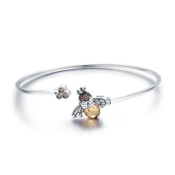 Sterling Silver Bangle Bracelets Gorgeous Blue Fish Tail, Honey Bee, Love and Valentine's Day Gift Ideas Elegant and Unusual!