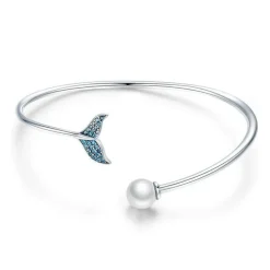Sterling Silver Bangle Bracelets Gorgeous Blue Fish Tail, Honey Bee, Love and Valentine's Day Gift Ideas Elegant and Unusual!