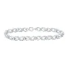 STERLING SILVER ROUND DIAMOND INFINITY BRACELET 1/10 CTTW
