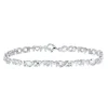 STERLING SILVER ROUND DIAMOND MOM HEART LINK INFINITY BRACELET .03 CTTW
