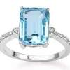 Stunning 3.8ctw Swiss Baby Blue Topaz & REAL Diamond Ring in 925 Silver