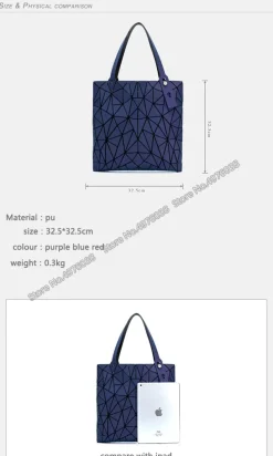 Stunning Geometric Holographic Carry Totes