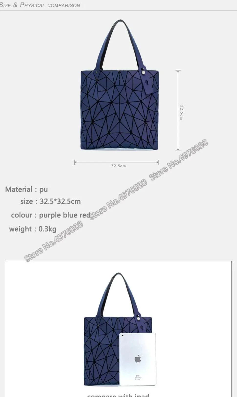 Stunning Geometric Holographic Carry Totes