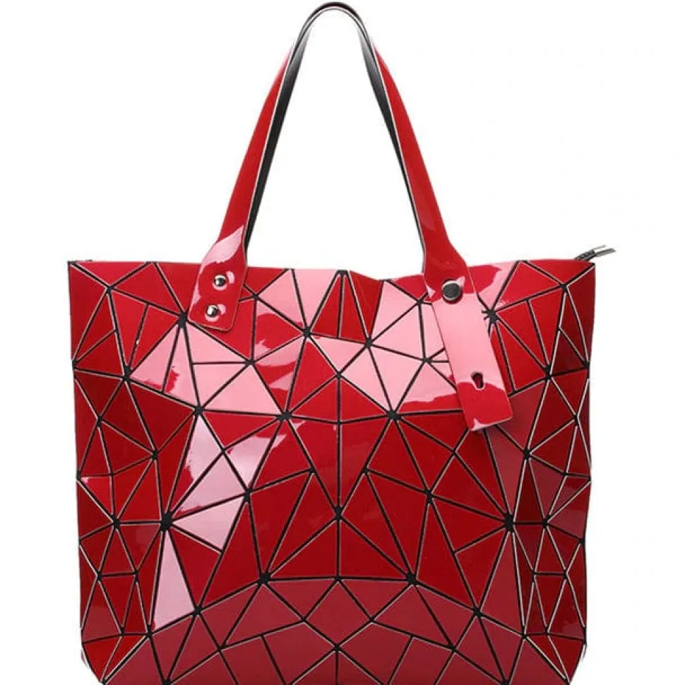 Stunning Geometric Holographic Carry Totes
