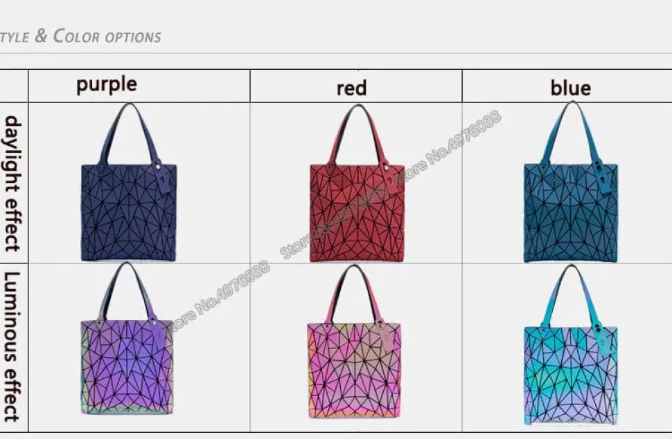 Stunning Geometric Holographic Carry Totes