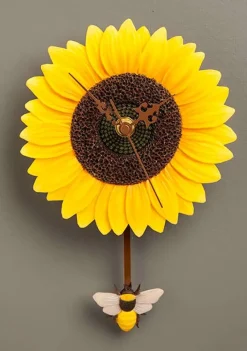 Sunflower & Bee Pendulum Clock