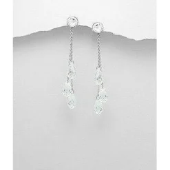 Swarovski Crystal Earrings & Pendants Sterling Silver-3 Styles of Beautiful Sparkling Crystal Earrings