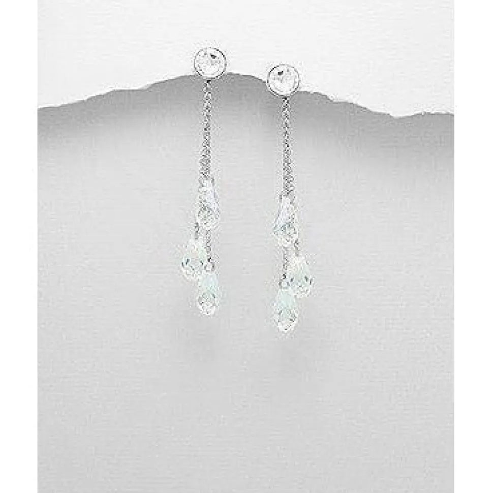 Swarovski Crystal Earrings & Pendants Sterling Silver-3 Styles of Beautiful Sparkling Crystal Earrings