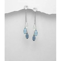Swarovski Crystal Earrings & Pendants Sterling Silver-3 Styles of Beautiful Sparkling Crystal Earrings