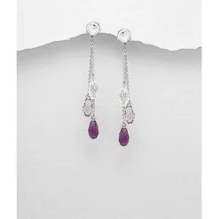 Swarovski Crystal Earrings & Pendants Sterling Silver-3 Styles of Beautiful Sparkling Crystal Earrings