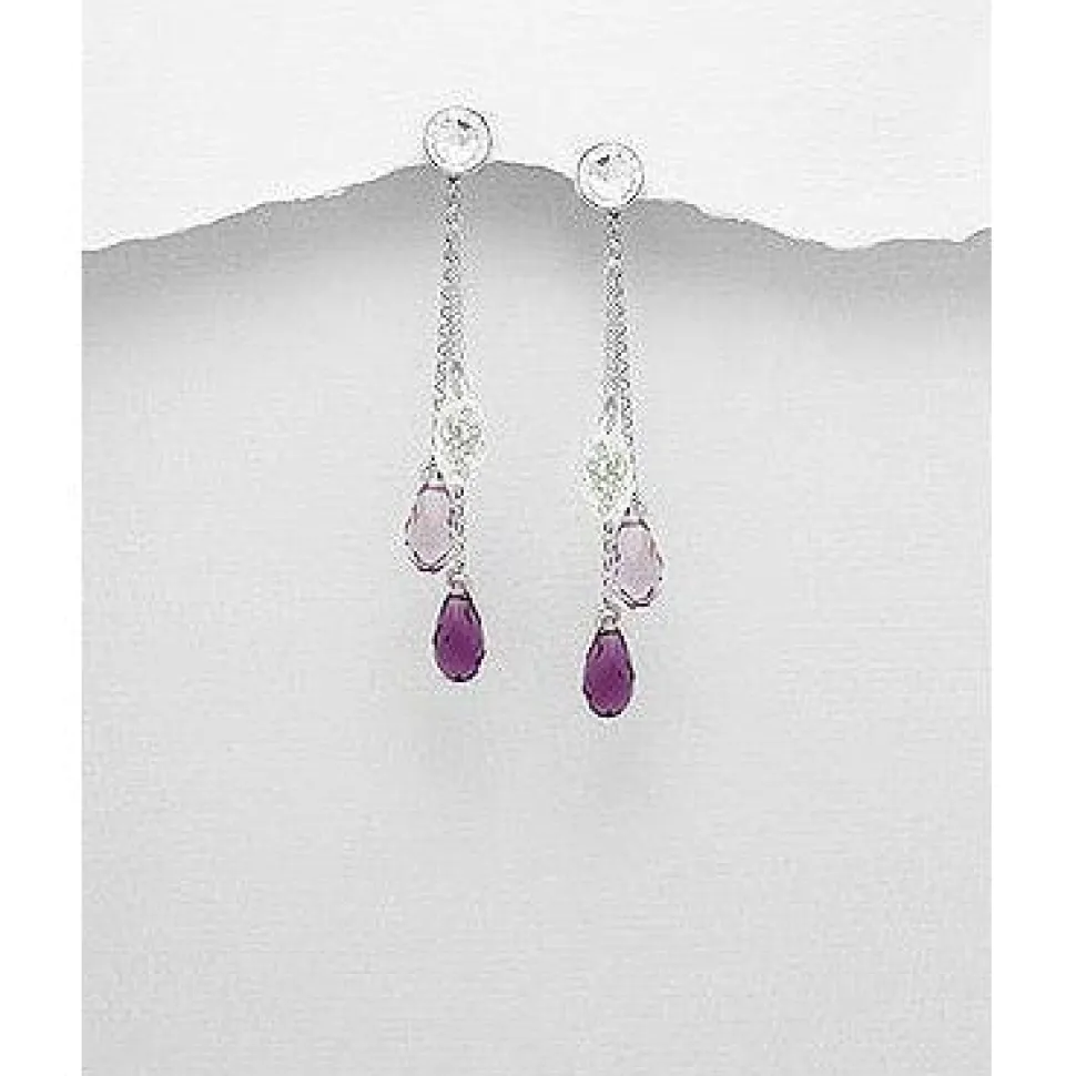 Swarovski Crystal Earrings & Pendants Sterling Silver-3 Styles of Beautiful Sparkling Crystal Earrings
