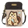 Tabby Cat GEN II - CELLPHONE CROSS-BODY - BROWN STRIPE