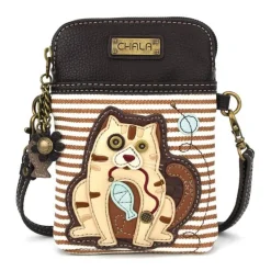 Tabby Cat GEN II - CELLPHONE CROSS-BODY - BROWN STRIPE