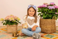 Tan and White Lop Earred Plush Bunny Rabbit by Teddy Hermann