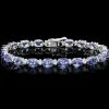 Tanzanite and Diamond Bracelets in 14K White or Yellow Gold, Stunning!