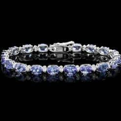 Tanzanite and Diamond Bracelets in 14K White or Yellow Gold, Stunning!