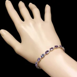 Tanzanite and Diamond Bracelets in 14K White or Yellow Gold, Stunning!