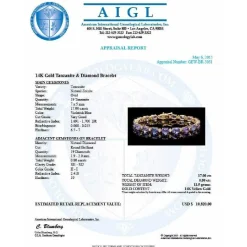 Tanzanite and Diamond Bracelets in 14K White or Yellow Gold, Stunning!