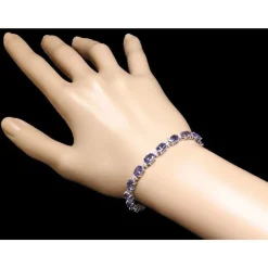 Tanzanite and Diamond Bracelets in 14K White or Yellow Gold, Stunning!