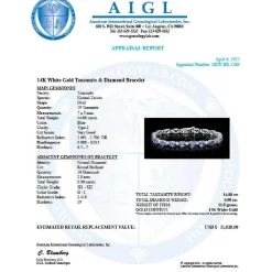 Tanzanite and Diamond Bracelets in 14K White or Yellow Gold, Stunning!