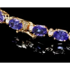 Tanzanite and Diamond Bracelets in 14K White or Yellow Gold, Stunning!