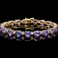 Tanzanite and Diamond Bracelets in 14K White or Yellow Gold, Stunning!