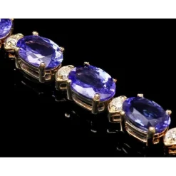 Tanzanite and Diamond Bracelets in 14K White or Yellow Gold, Stunning!