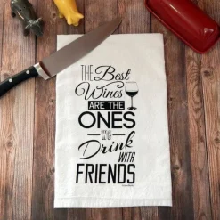Tea Towels, Made in the USA Kitchen Towels: Fun with Wine and more!