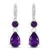 Teardrop Amethyst Topaz Earrings Sterling Silver 6ctw
