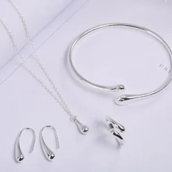Teardrop Italian Sterling Silver Jewelry Set, Most Popular Jewelry Set Created
