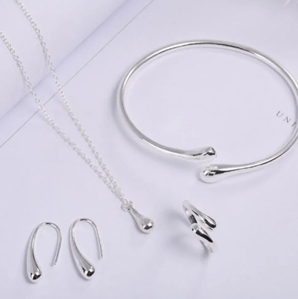 Teardrop Italian Sterling Silver Jewelry Set, Most Popular Jewelry Set Created