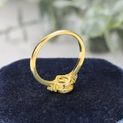 Teardrop with Sidestones Moissanite Bezel Set Ring 14K Gold 1ct Center Stone