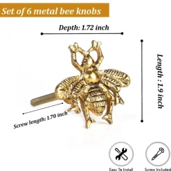 The Beekeeper Honey Bee Drawer Pulls or Cabinet Hardware