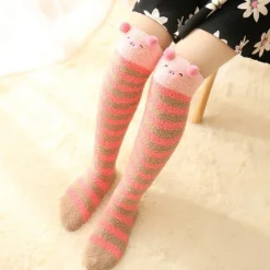 Thigh High Fuzzy Plush Socks, Leggings Adorable Animals to Keep Legs Warm! *